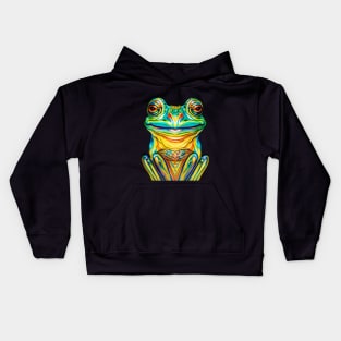 Froggy Animal Spirit (11.2) - Trippy Psychedelic Frog Kids Hoodie